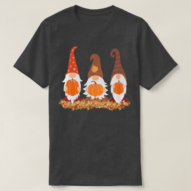 Camiseta Gnomos de Queda e Presentes Gráficos de Outono (Frente do Design)