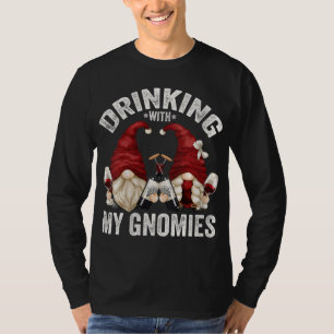 Camiseta Gnomos De Vinho Cinto Adora Bebendo Com Meu Gnomie