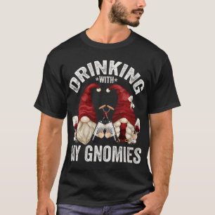 Camiseta Gnomos De Vinho Cinto Adora Bebendo Com Meu Gnomie