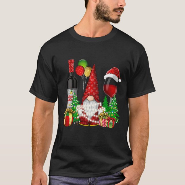 Camiseta Gnomos De Vinho De Natal Para O Xmas Cheio (Frente)