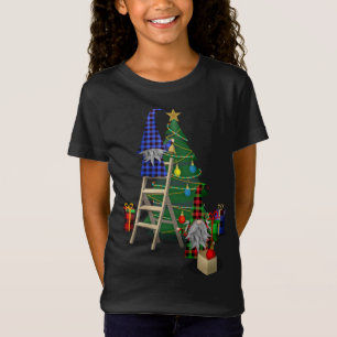 Camiseta Gnomos Decorando Gnomos de Árvore de Natal