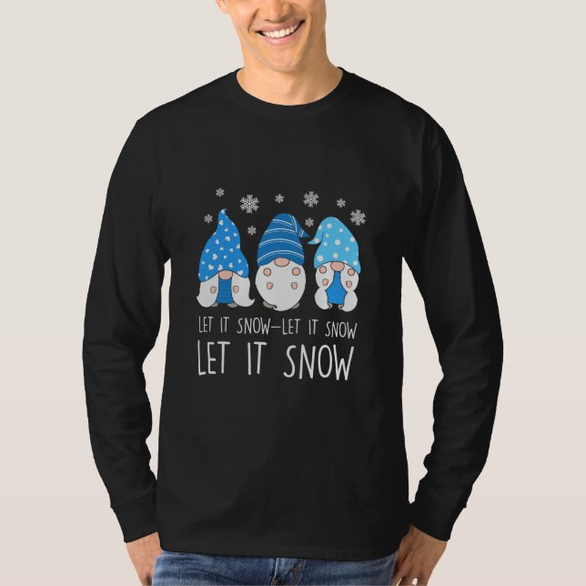 Camiseta Gnomos Deixam nevar os cumprimentos da época de Na (Frente)