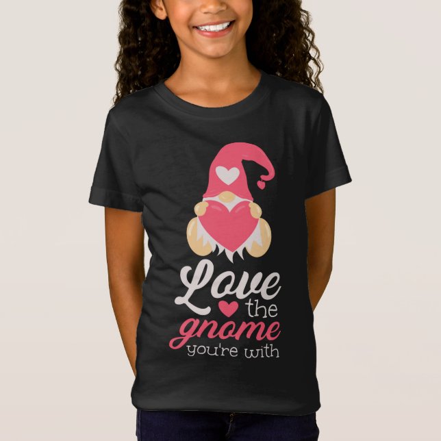 Camiseta Gnomos Dias de os namorados bonitos amam o Gnomo q (Frente)