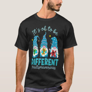 Camiseta Gnomos do Autismo Crianças Está Bem Ser Diferente