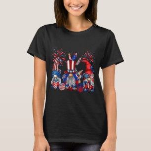 Camiseta Gnomos do Dia 4 de Julho Patriótico Engraçado Inde