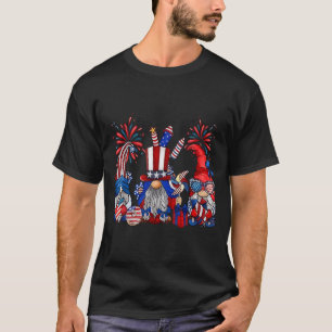 Camiseta Gnomos do Dia 4 de Julho Patriótico Engraçado Inde