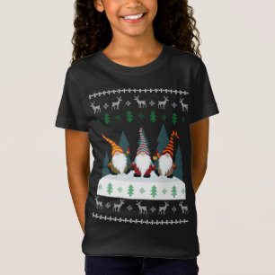 Camiseta Gnomos do Jardim Bonito Xmas Elf Feliz Natal