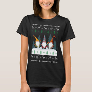 Camiseta Gnomos do Jardim Bonito Xmas Elf Feliz Natal