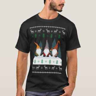 Camiseta Gnomos do Jardim Bonito Xmas Elf Feliz Natal