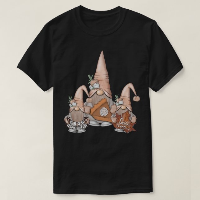 Camiseta Gnomos do outono Gnomos da Turquia Dia de Graças (Frente do Design)