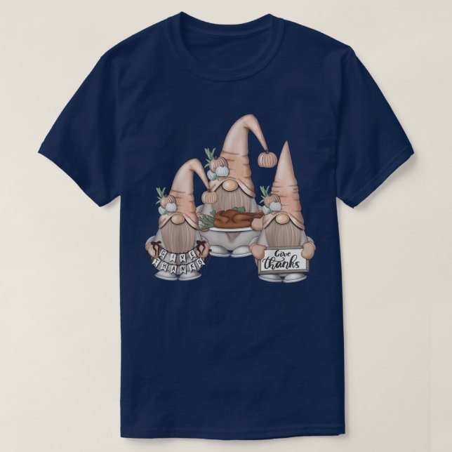 Camiseta Gnomos do outono Gnomos da Turquia Dia de Graças (Frente do Design)