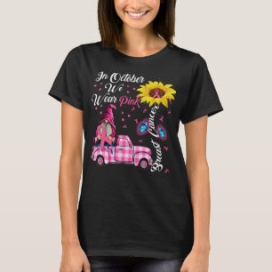 Camiseta Gnomos Em Outubro Vestimos Cancer Rosa