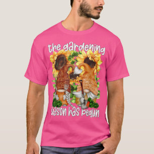 Camiseta Gnomos Engraçados Com Ferramentas De Jardinagem Pa