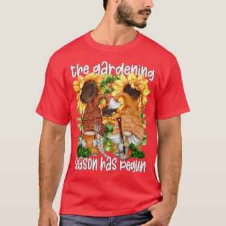 Camiseta Gnomos Engraçados Com Ferramentas De Jardinagem Pa