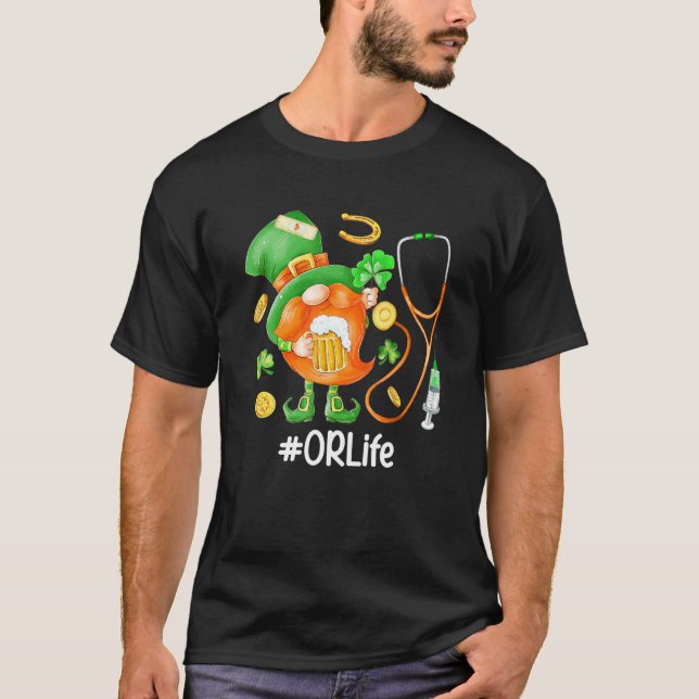 Camiseta Gnomos Engraçados Estetoscópio Ou Cerveja De Vida  (Frente)
