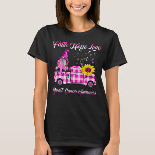 Camiseta Gnomos Engraçados Fé Esperança Adoram cancer