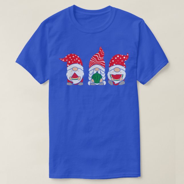 Camiseta Gnomos Engraçados Verão Melancia Natal (Frente do Design)