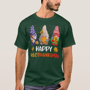 Camiseta Gnomos Feliz Hallothanksmas Halloween Natal