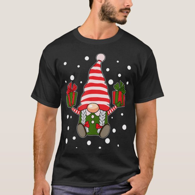 Camiseta Gnomos Feliz Natal Pajama Homens Mulheres Crianças (Frente)