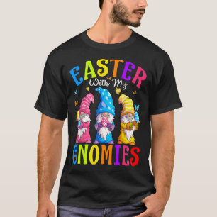 Camiseta Gnomos felzs pascoa com ouvidos coelhos Caçando Ov