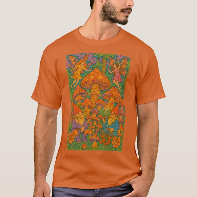 Camiseta Gnomos Florestais dos anos 70 (Frente)