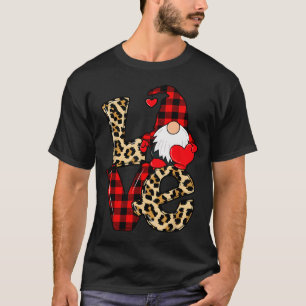Camiseta Gnomos Fofos do Dia dos Namorados Amor Onça Xadrez