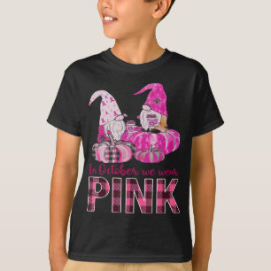 Camiseta Gnomos Fofos Em Outubro Vestimos A Criança Rosa