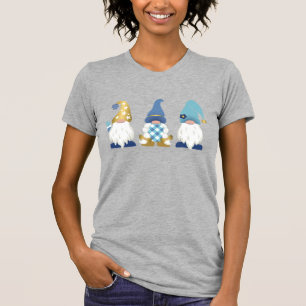 Camiseta Gnomos Gnomos Dourados Azuis Xadrez de Buffalo Bra