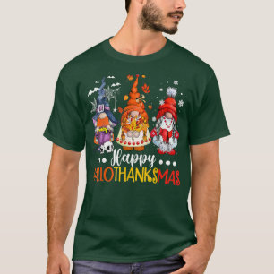 Camiseta Gnomos Hallothanksmas Halloween Ação de Graças Chr