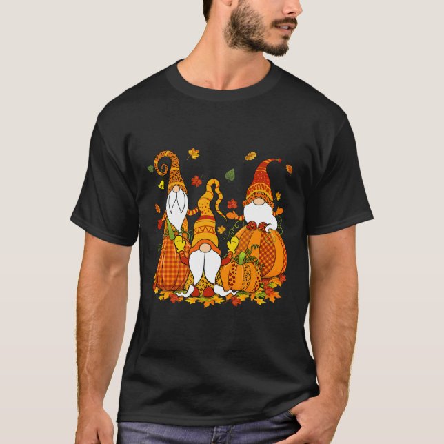 Camiseta Gnomos Impressão de Xadrez de Abóbora do Leopard C (Frente)