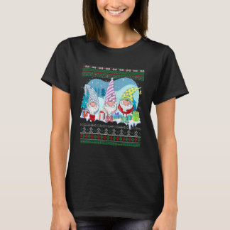 Camiseta Gnomos Jardim do Papai Noel Elfo de Natal Família