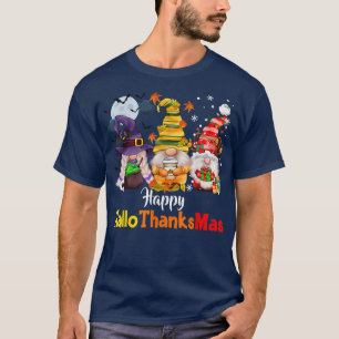 Camiseta Gnomos Lover Halloween Feliz Natal Feliz Hallo