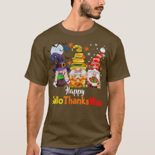 Camiseta Gnomos Lover Halloween Feliz Natal Feliz Hallo