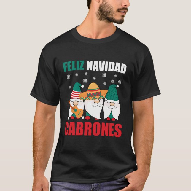 Camiseta Gnomos Mexicanos Feliz Navidad Cabrones México (Frente)