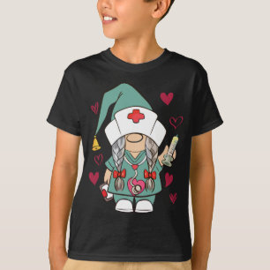 Camiseta Gnomos namorados Enfermeira Coração Estetoscópio