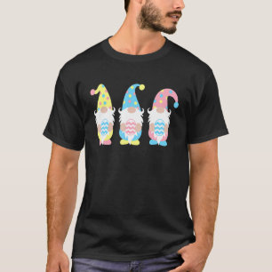 Camiseta Gnomos Páscoas Cute 3 Gnomos Pastel Ovos Primavera