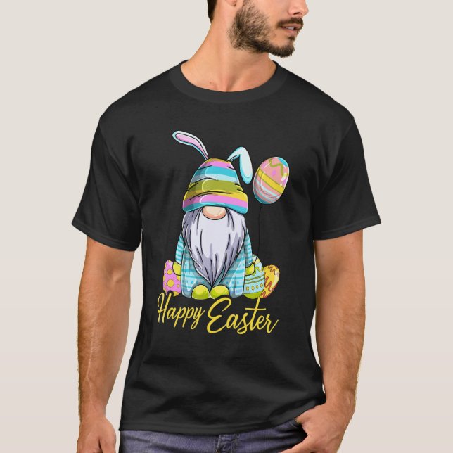 Camiseta Gnomos Páscoas, Gnomos, Foguetes Feliz E (Frente)