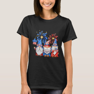 Camiseta Gnomos Patrióticos EUA Dia da Independência 4 de J