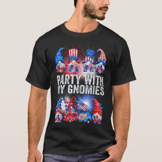 Camiseta Gnomos Patrióticos Festa EUA Bandeira Americana Pa