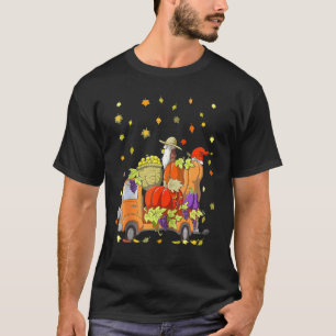 Camiseta Gnomos Pumpkin Caminhão outono Folhas Cai Graças