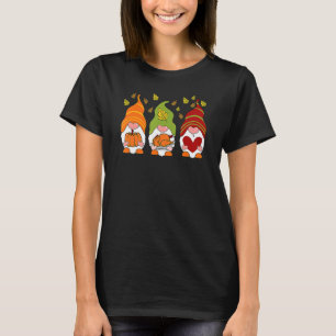 Camiseta Gnomos Pumpkin Turquia Dia de Ação de Graças Caiu