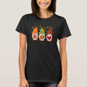 Camiseta Gnomos Pumpkin Turquia Dia de Ação de Graças Caiu