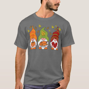 Camiseta Gnomos Pumpkin Turquia Dia de Ação de Graças Caiu