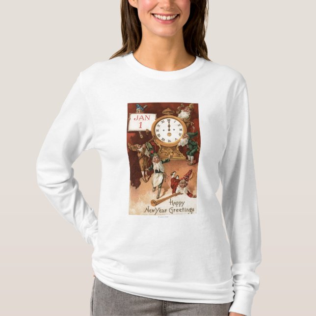 Camiseta Gnomos que Partying em torno de um pulso de (Frente)