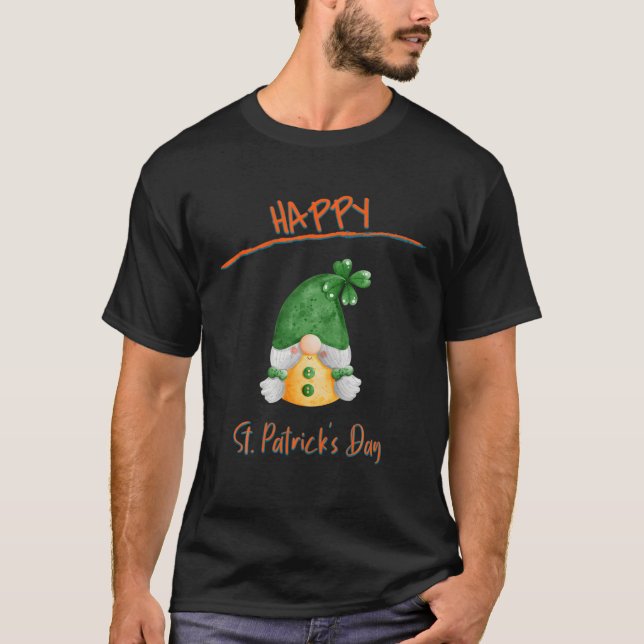 Camiseta Gnomos Ruas Felizes. Dia de Patrick Engraçado Sarc (Frente)