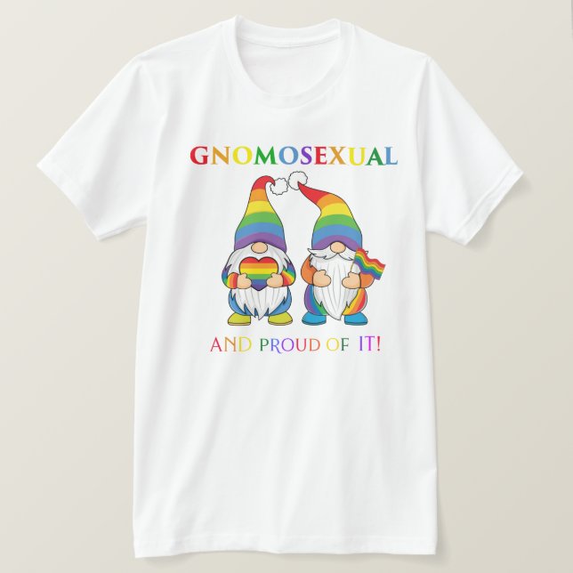 Camiseta Gnomossexual e Orgulho de T-Shirt Casal masculino (Frente do Design)
