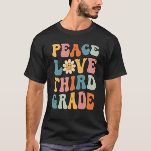 Camiseta Gnoovy Retro Vintage Peace Love Third Grade Back T