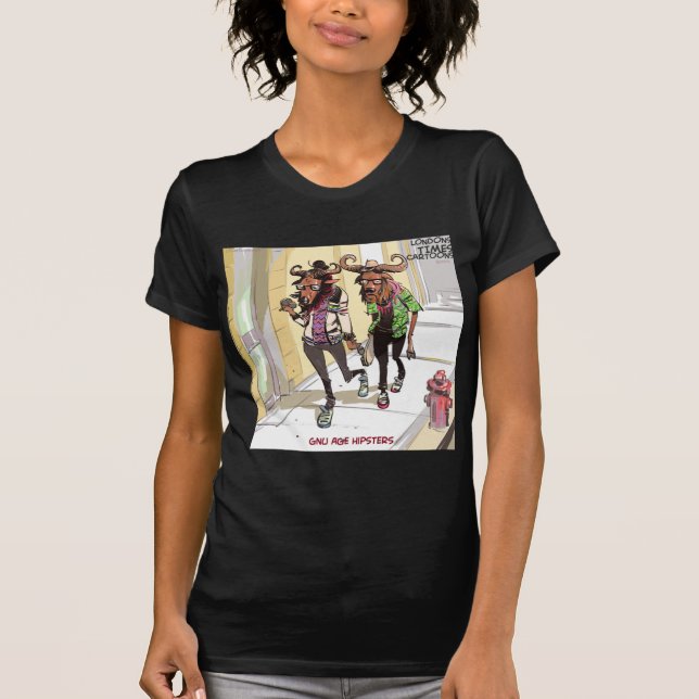 Camiseta Gnu Idade Hipsters Engraçado (Frente)