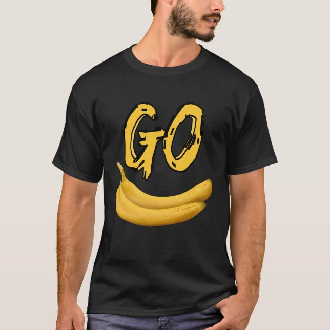 Camiseta Go Bananas Fruit Crazy Graphic Hilarious Face Grea (Frente)