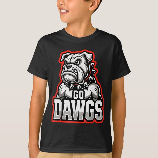 Camiseta Go Dawgs Funny Bulldogs  (Frente)